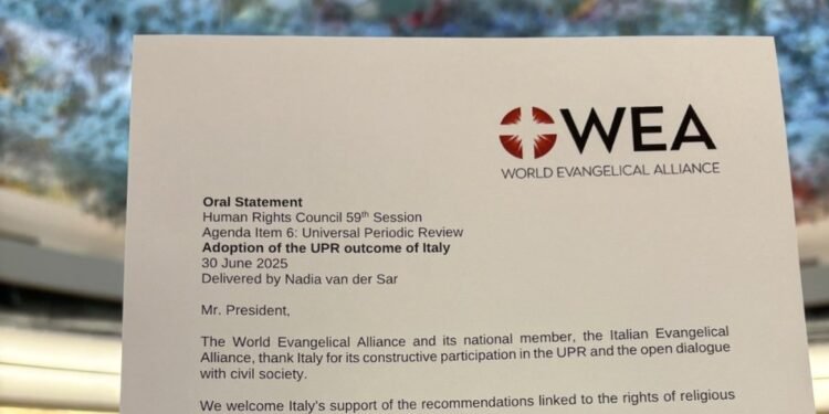 Delegados evangélicos en la ONU reclaman nueva legislación de libertad religiosa para Italia